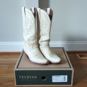 Tecovas Ivory Heeled Boots